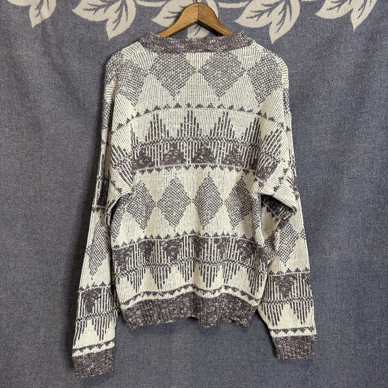 JJ Cochran Crewneck Knit Natural Blend Sweater Large Made In USA Vintage