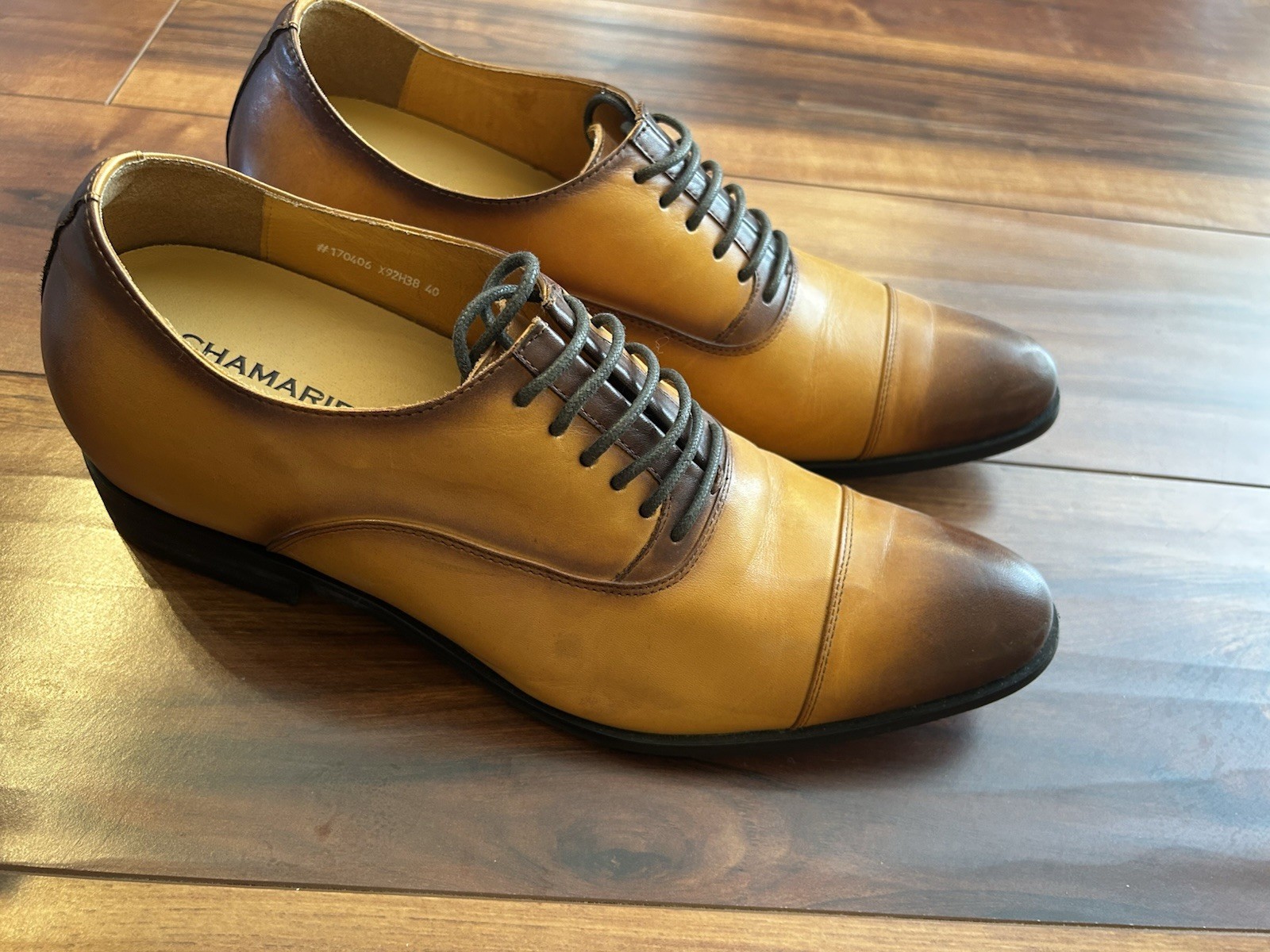 ChamARIPA Men’s Oxford Dress Shoes Size 40 EU Brown Leather Worn Once