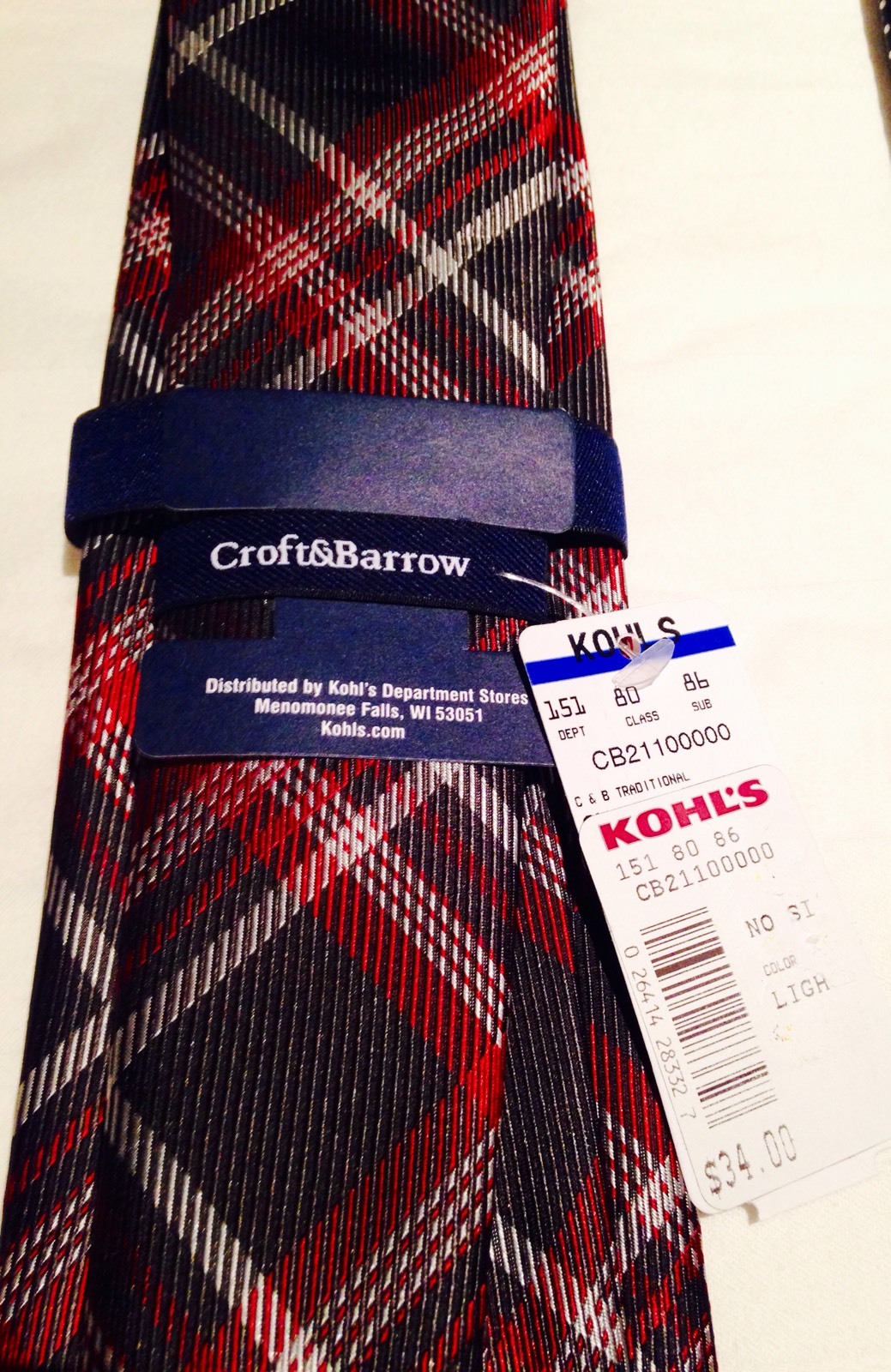 Croft & Barrow Silk Neck ties Classic (57in-60in)