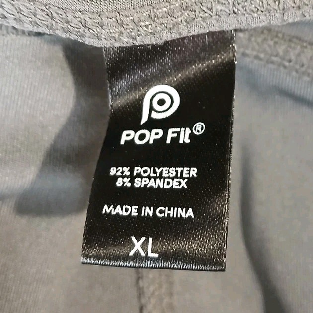 Pop Fit Womens Grey High Rise Capri Pants With Pockets POP2625-33
