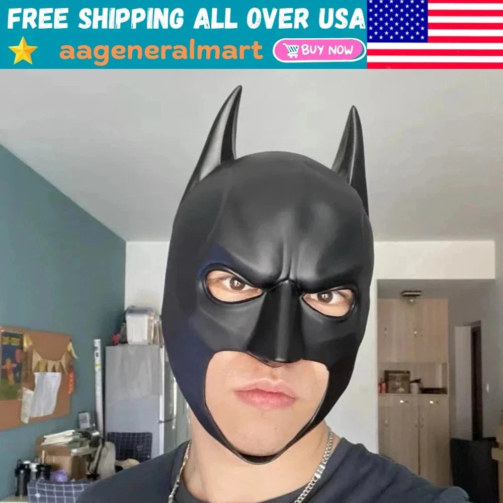 2026 NEW Batman Full Mask With Cowl Adult The Dark Knight Rises Cosplay Props