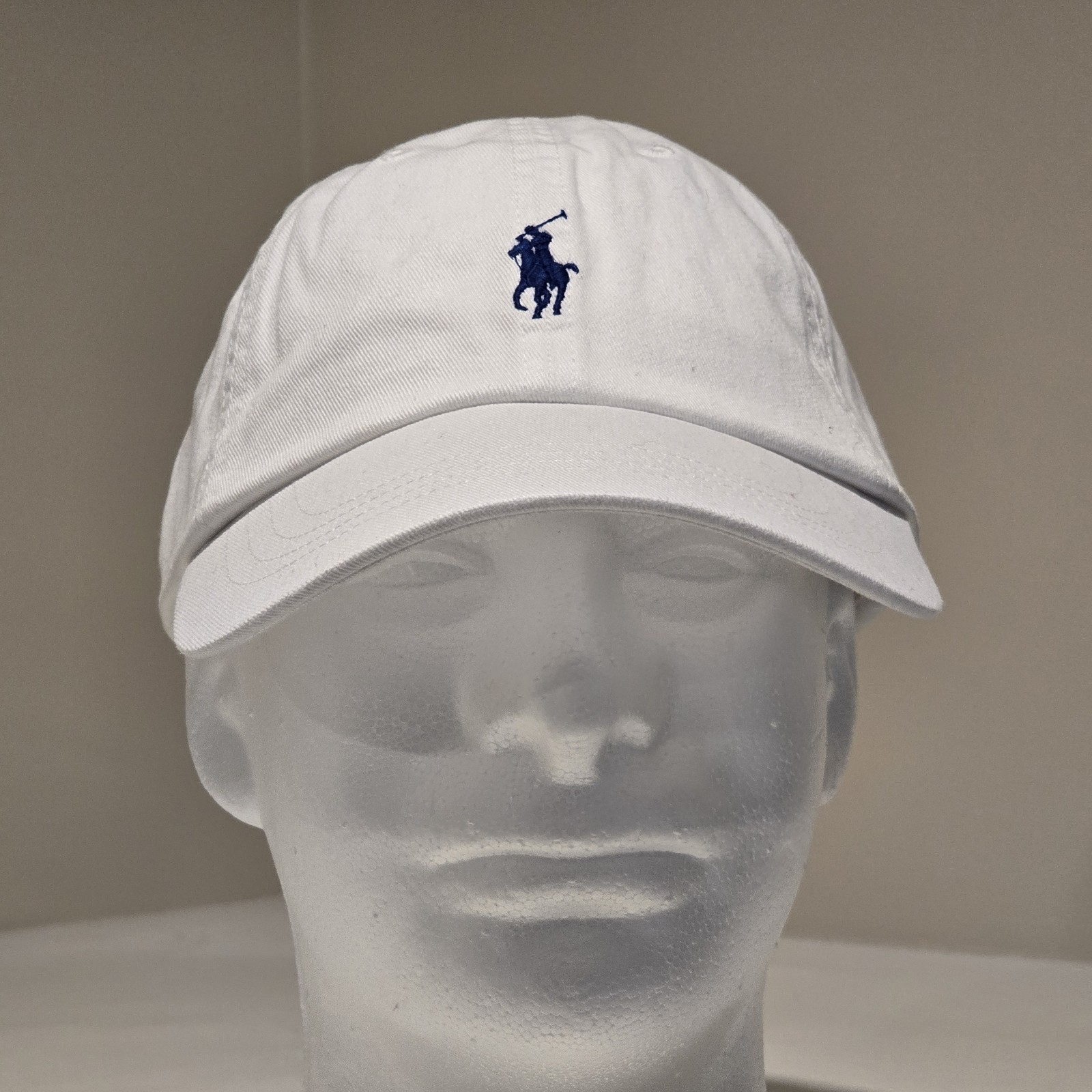 Polo Ralph Lauren Men’s One Size Cotton Chino Adjustable Ball Cap White Blue