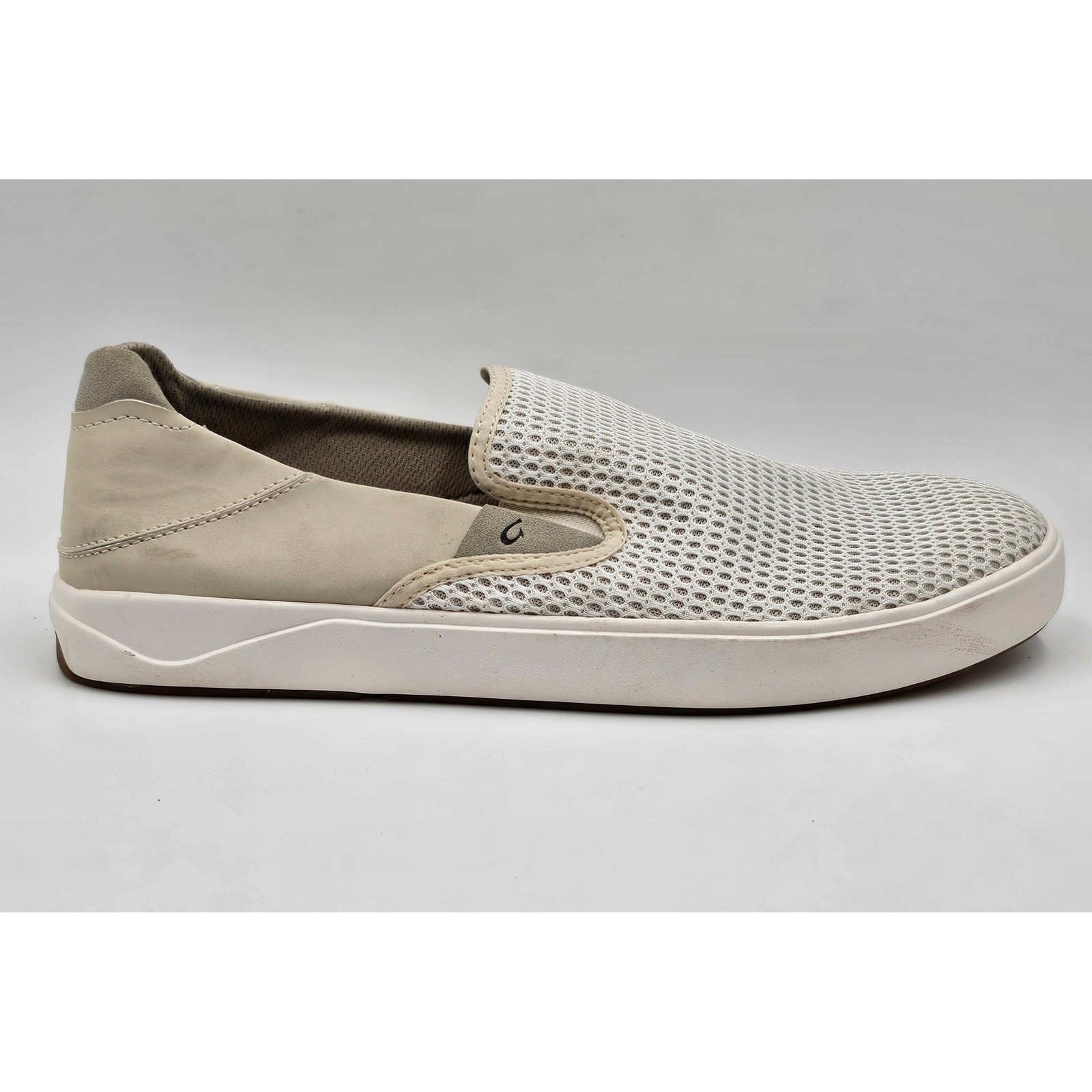 OluKai Lae’ahi Men’s Slip On Mesh Sneakers Bone Pavement 10443-1919 Size 12