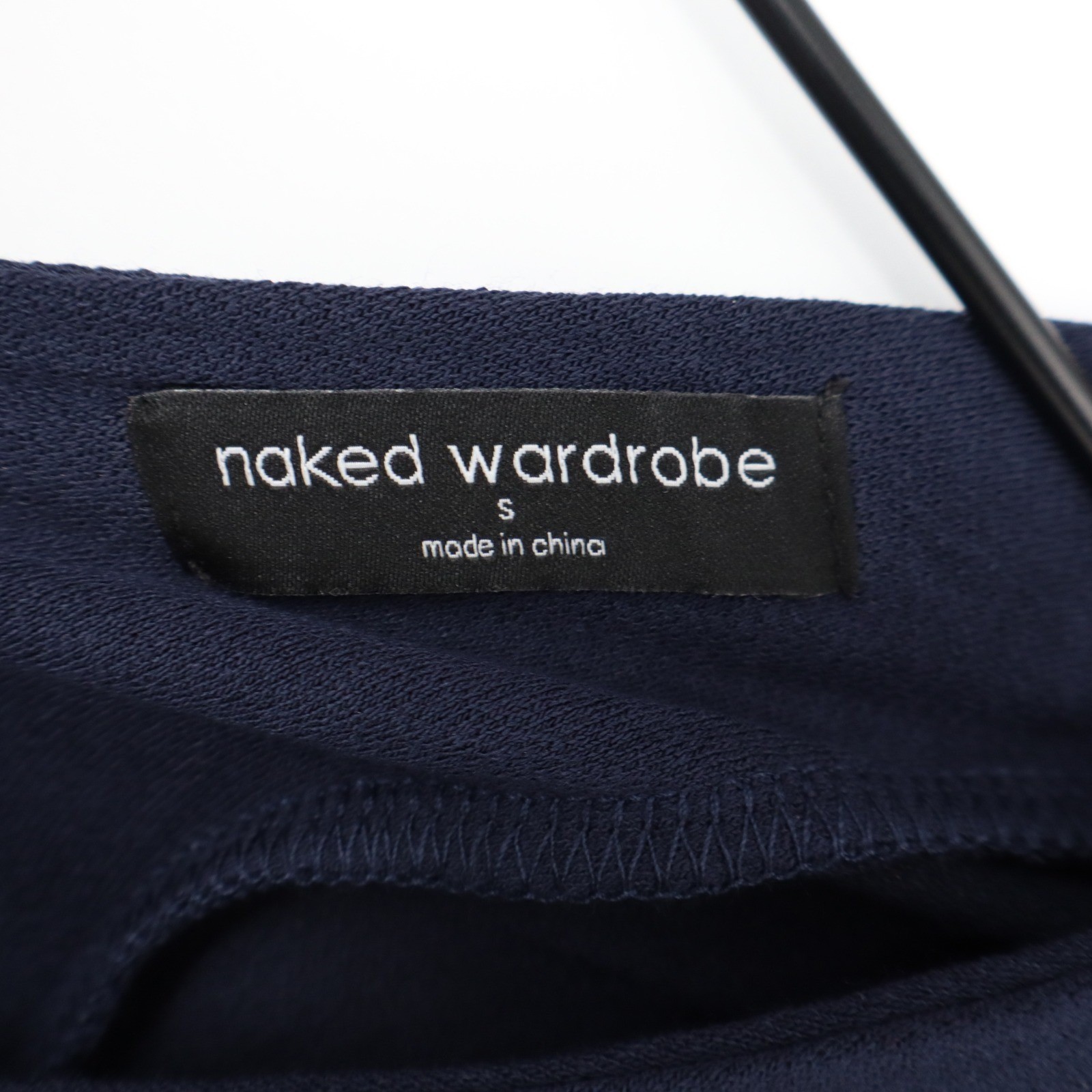 Naked Wardrobe Navy Blue One Shoulder Maxi Dress Small Side Slit Tie