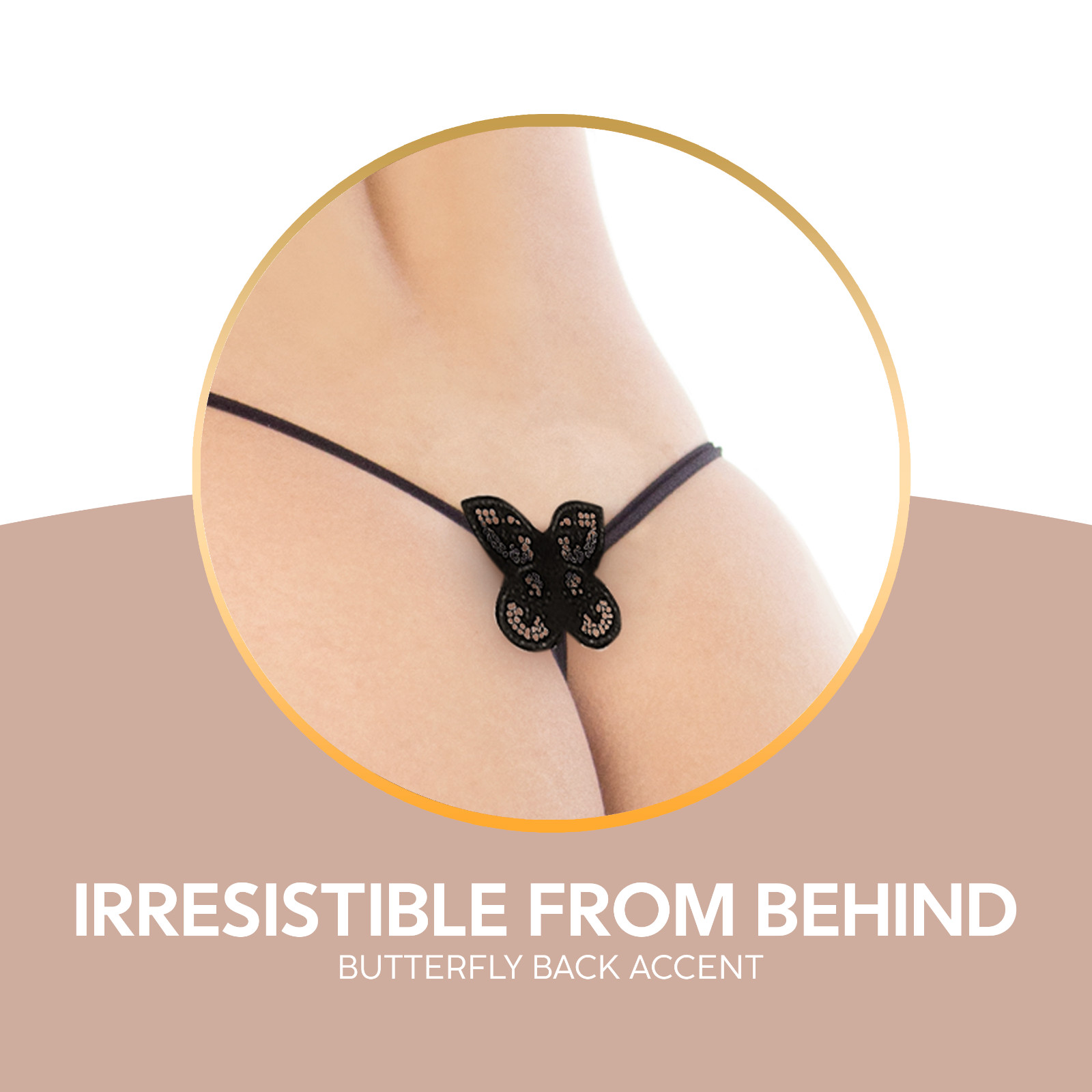Black Butterfly Micro Thong Women Adjustable G-String Ultra Low Rise Sexy Dancer