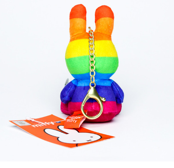 Nijntje Miffy Official Plush Doll : Bunny Rabbit Rainbow Toy Key Chain 11×6cm