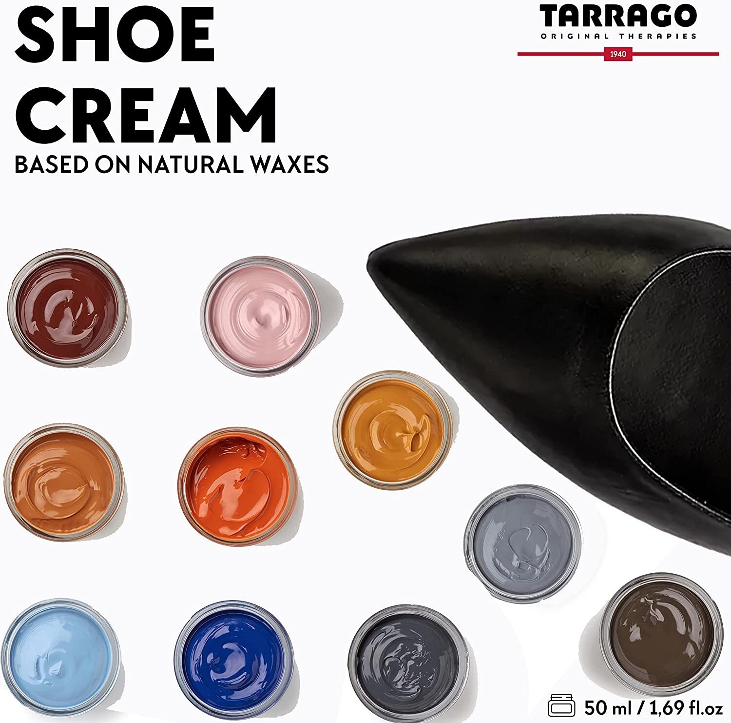 Tarrago Shoe Synthetic Leather Boot Purse jacket Cream Jar 50ml – Neutral #00