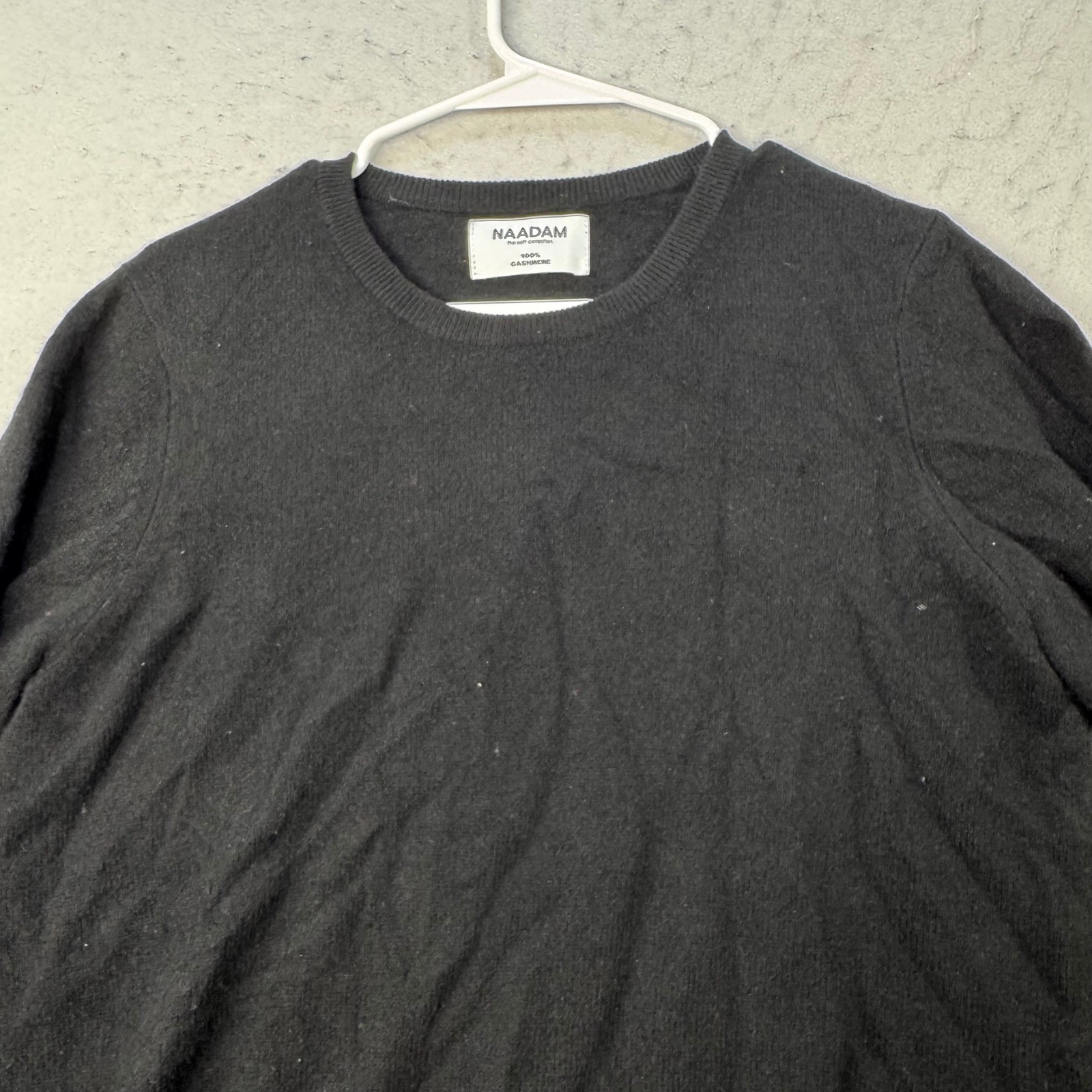 Naadam Cashmere Sweater Womens Large Black Long Sleeve Crew Neck Quiet Luxury
