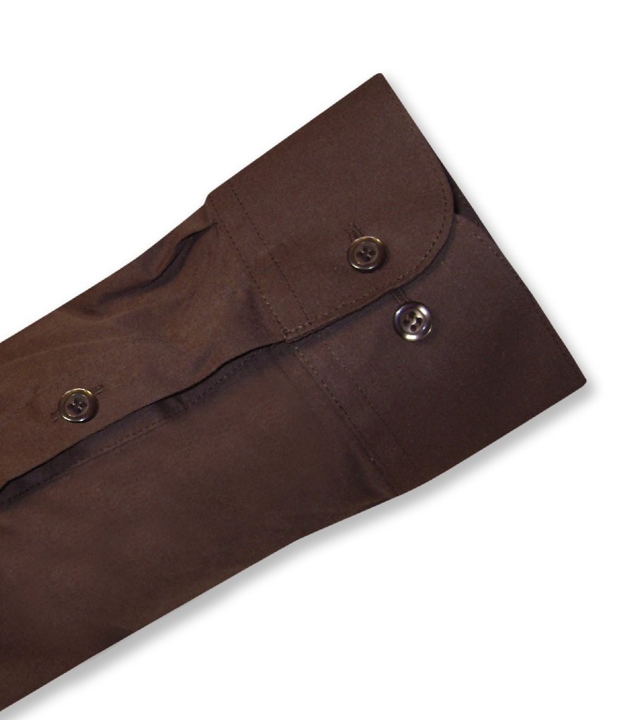 Biagio Mens 100% COTTON Solid CHOCOLATE BROWN Color Dress Shirt sz 16 36/37