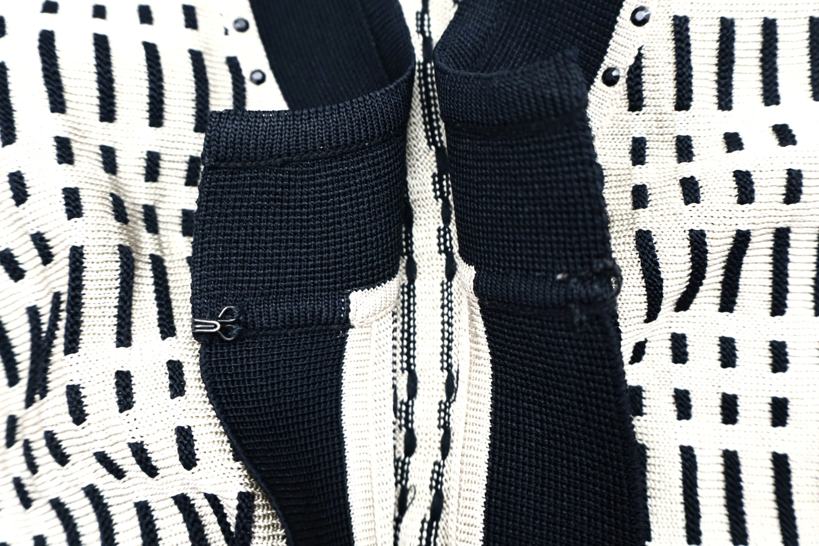 MING WANG Women’s Acrylic Twinset Cardigan Vest Long Sleeve Geometric Size S