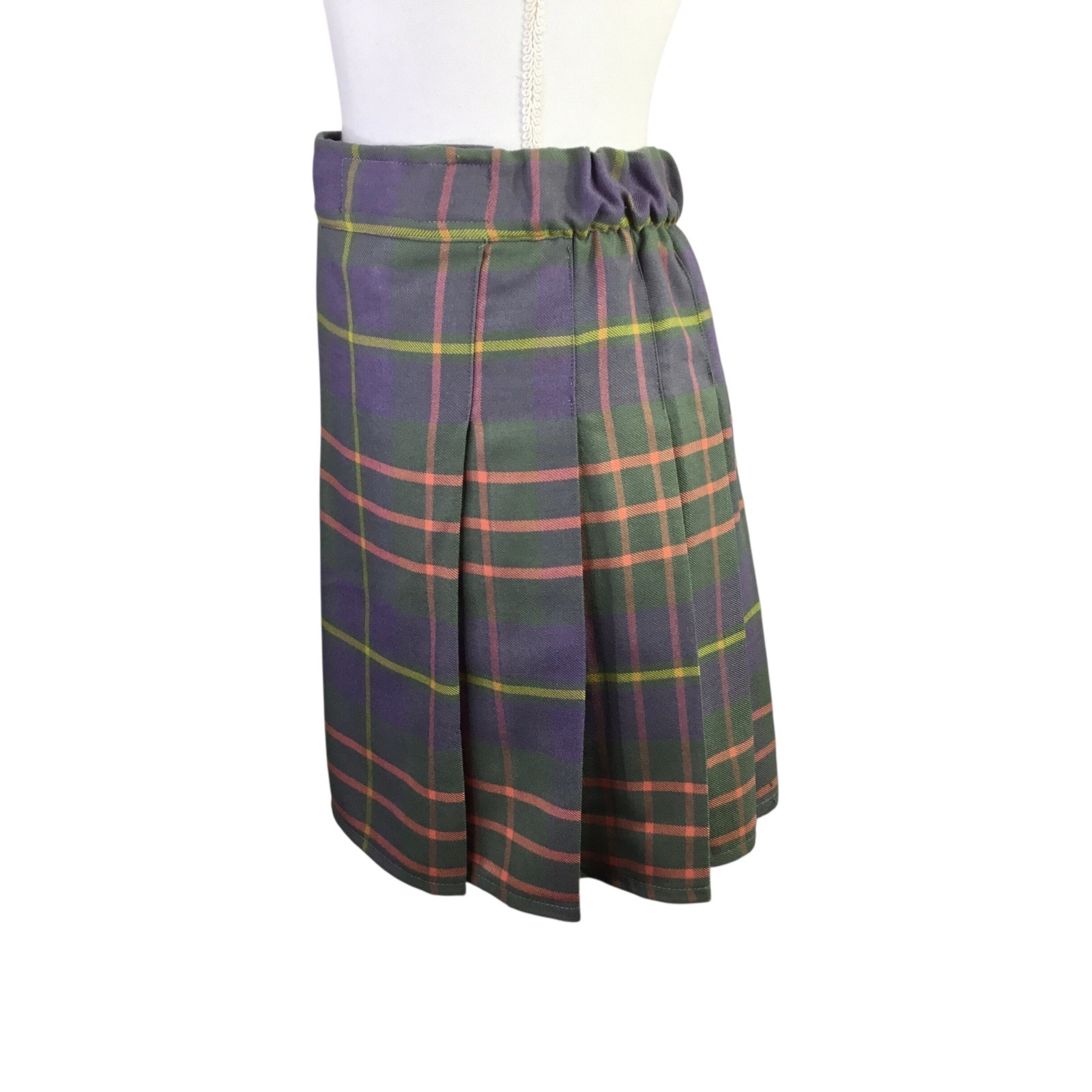 Sport Kilt Plaid Skirt Kilt Pleated Mini Size S Tartan USA Adjustable Wrap
