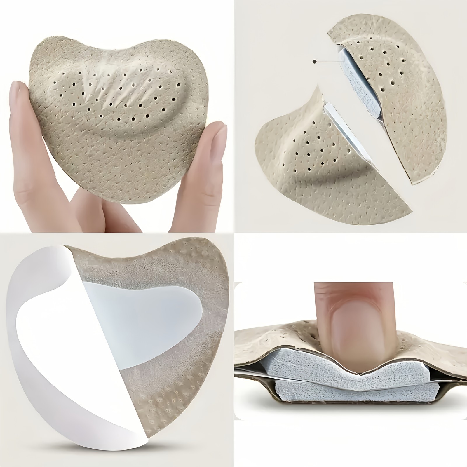 3Pairs Soft Shock-Absorbing Forefoot Pads,Self-Adhesive Half-Insoles for Sandals