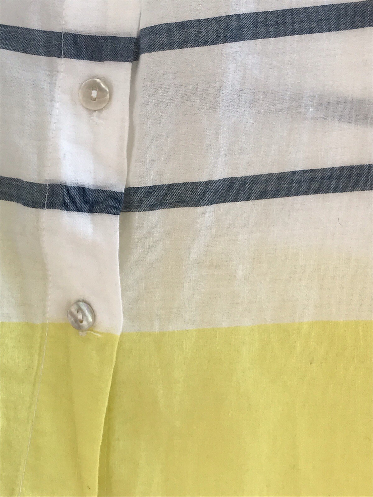 Roman Originals Cotton Shirt Citrus Yellow Black Shite Stripes Casual Fresh 12