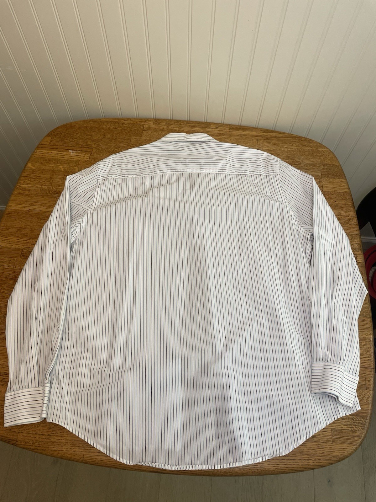 Perry Ellis Men’s Woven Striped Dress Shirt Long Sleeve XXL White Blue