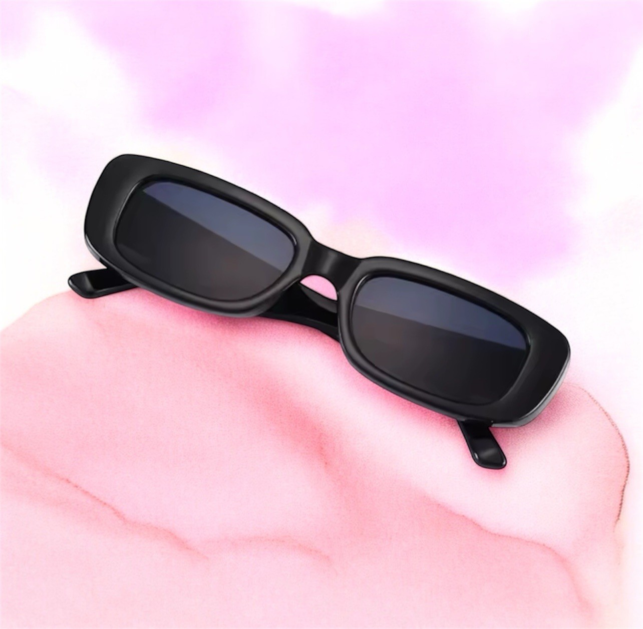 Bad Bunny Rectangle Black Sunglasses Men Women Celebrity Fashion UV400 Trendy