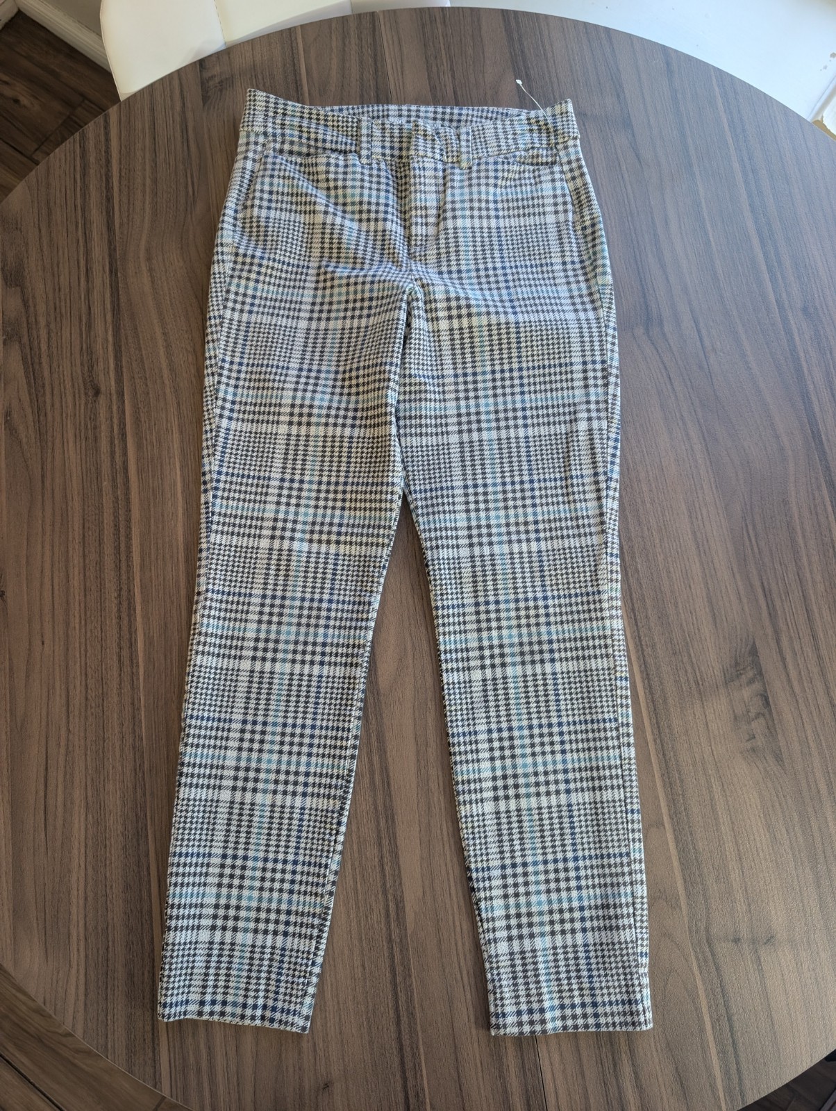 Old Navy Pixie Pants Womens Size 0 Plaid Ankle Pants High Rise Slim Fit Stretch