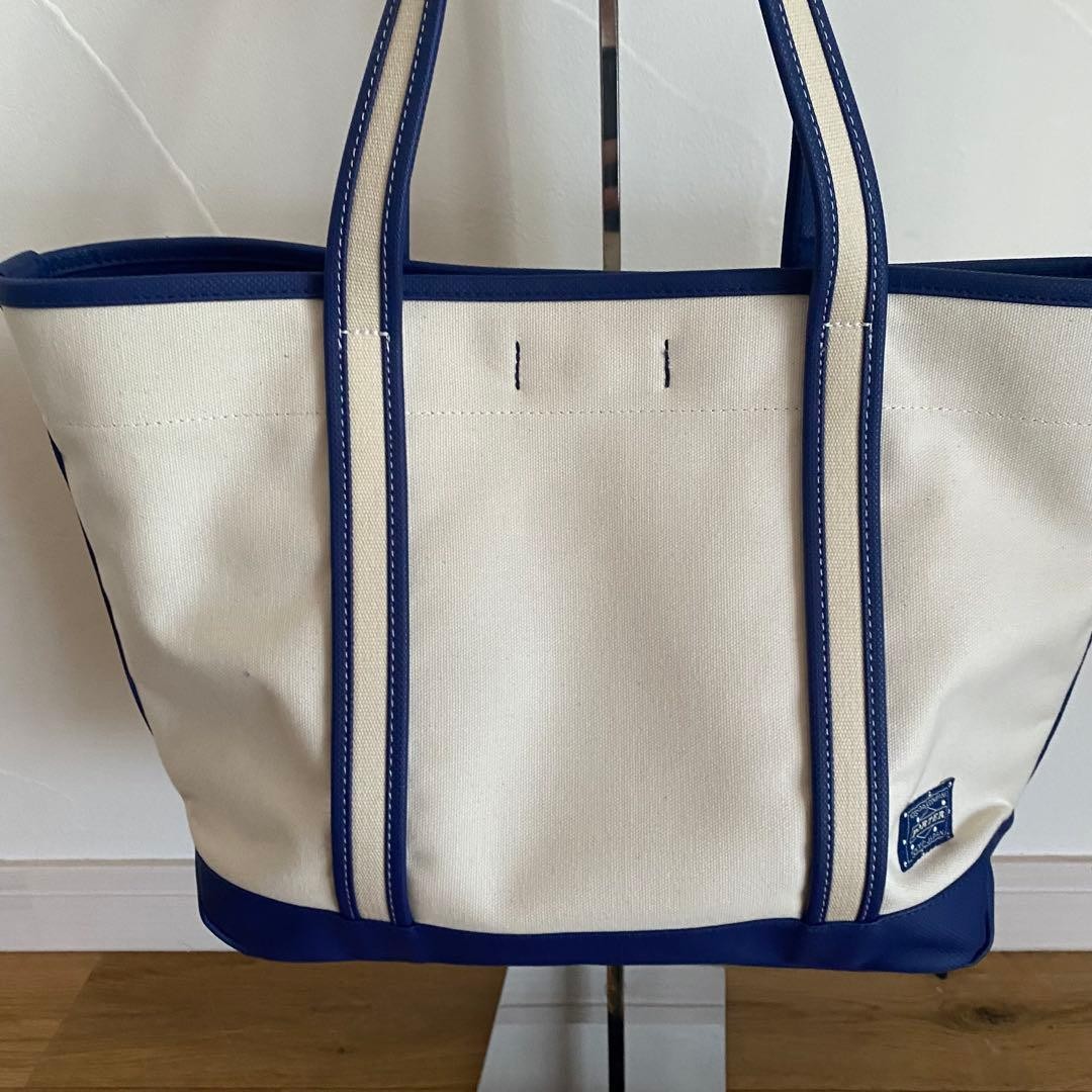 Porter Girl Boyfriend Tote Bag Navy Durable Material L Used