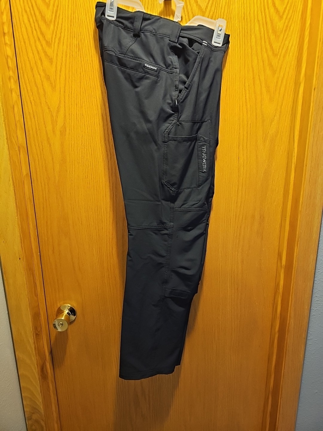 Truewerk Mens Pants 36×32 Black Work Utility Cargo Softshell Used NO KNEE PADS