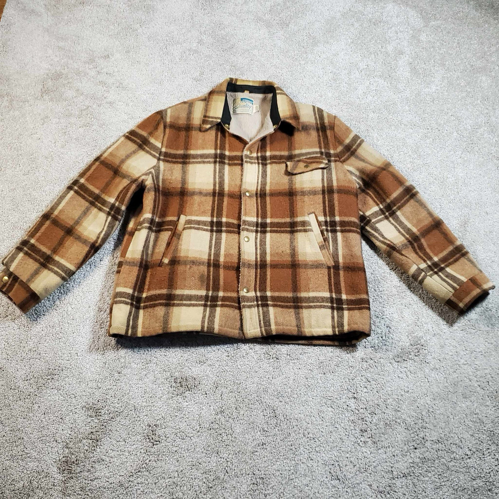Vintage 70’s 80’s Montgomery Ward Quality Sportswear Jacket Lined Plaid XL RARE