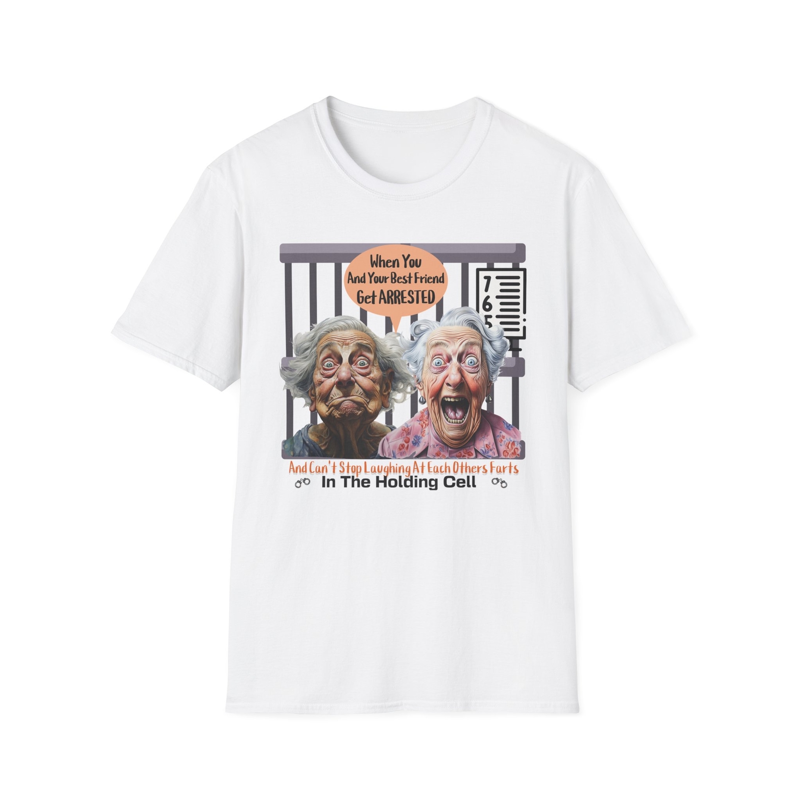 Jail Cell GranniesT-Shirt Grandma, Best Friend Laugh Fun Gift