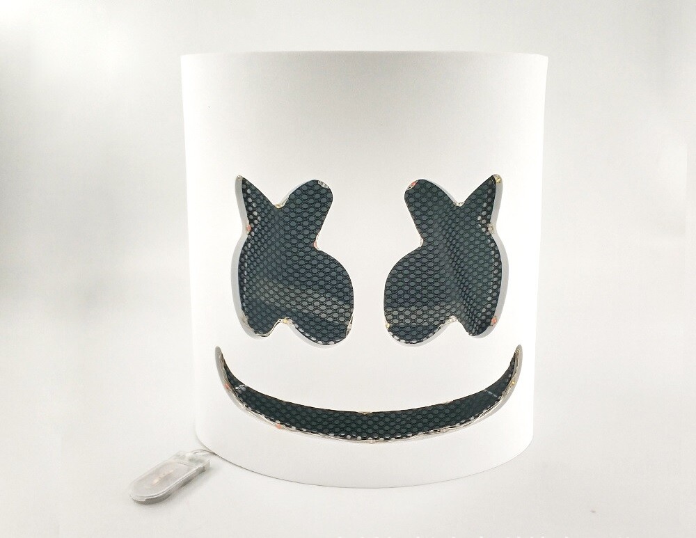 DJ MarshMello Smile Rainbow LED Mask EVA Foam Helmet EDC Halloween Costume Party
