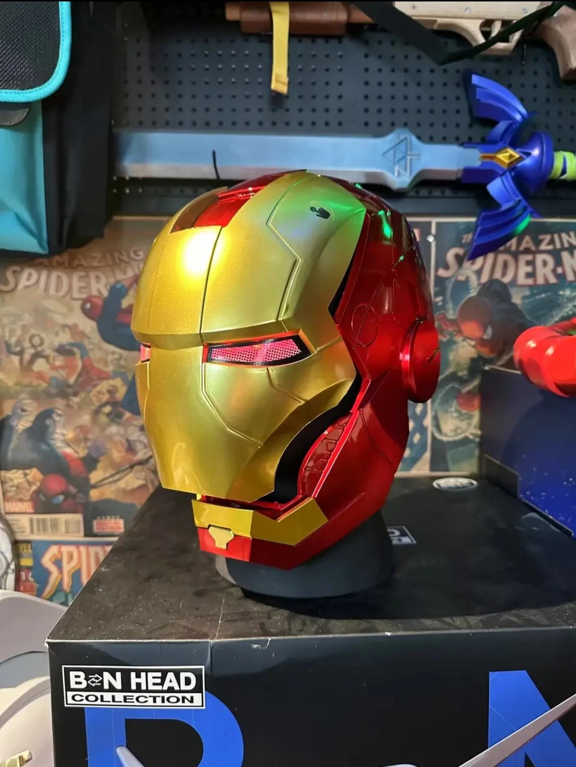 Iron Hero Electronic Helmet Wearable Auto Opening Mask LED Cosplay Adult