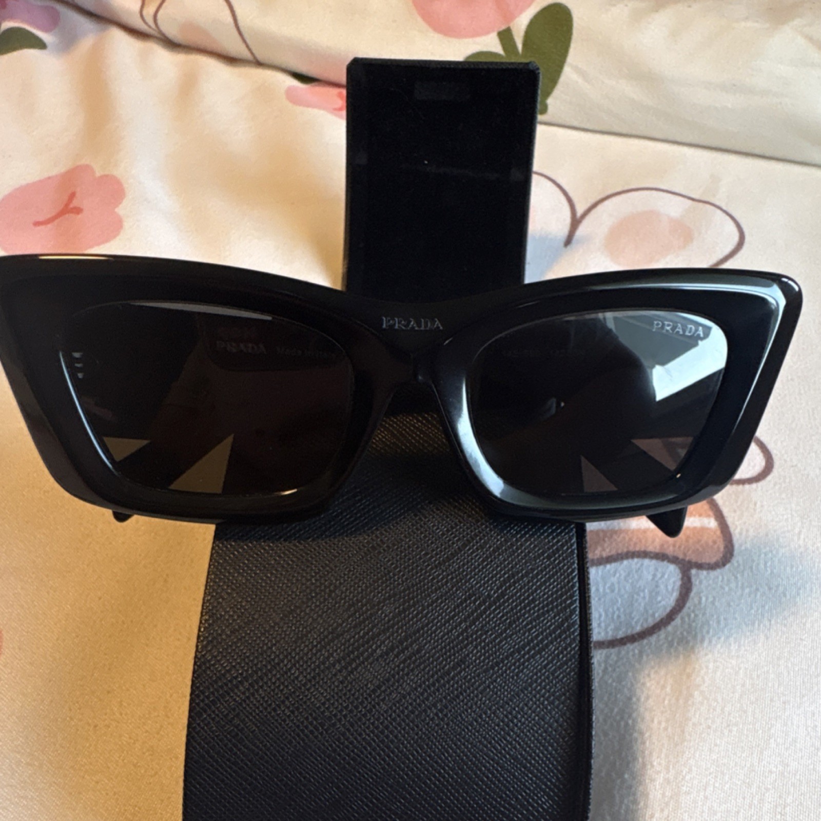PRADA BP3659 Women’s Cat Eye Sunglasses Black Plastic UV400 Made in Italy