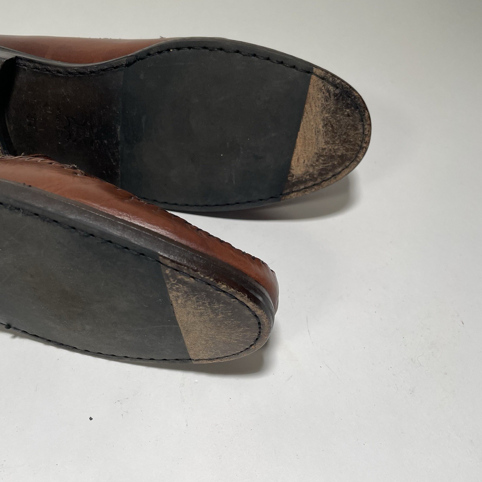 Sandro Moscoloni Men’s Penny Loafers Brown Leather Crocodile Embossed Size 9.5