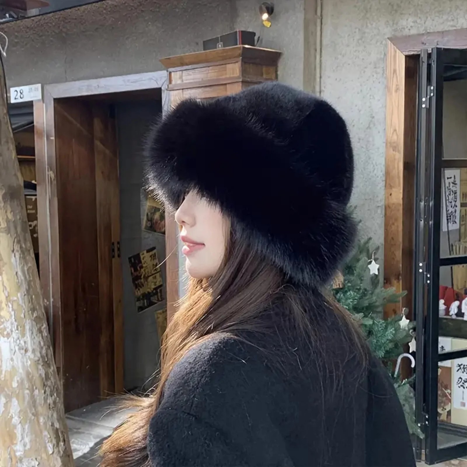 Thicken Plush Warm Fur Hat Fluffy Beanie Warm Thick Hat Mongolian Caps for