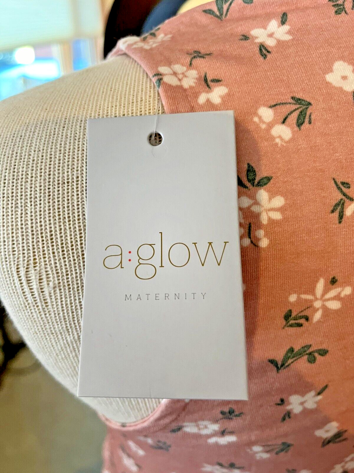 A Glow Sleeveless Pink Floral Spring Summer Maternity Top Soft! Sz S NWT
