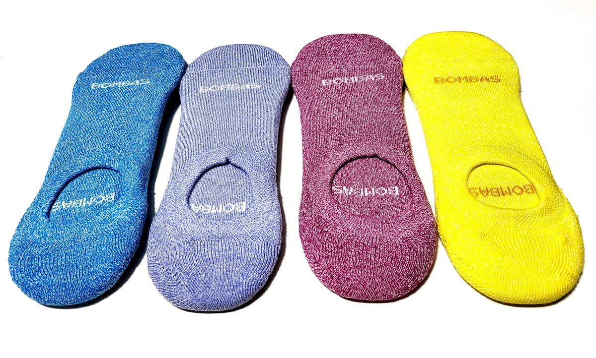4-Pack (4 pairs) Bombas Mixed BRIGHTS Cushioned No Show Socks ~ Women’s Medium