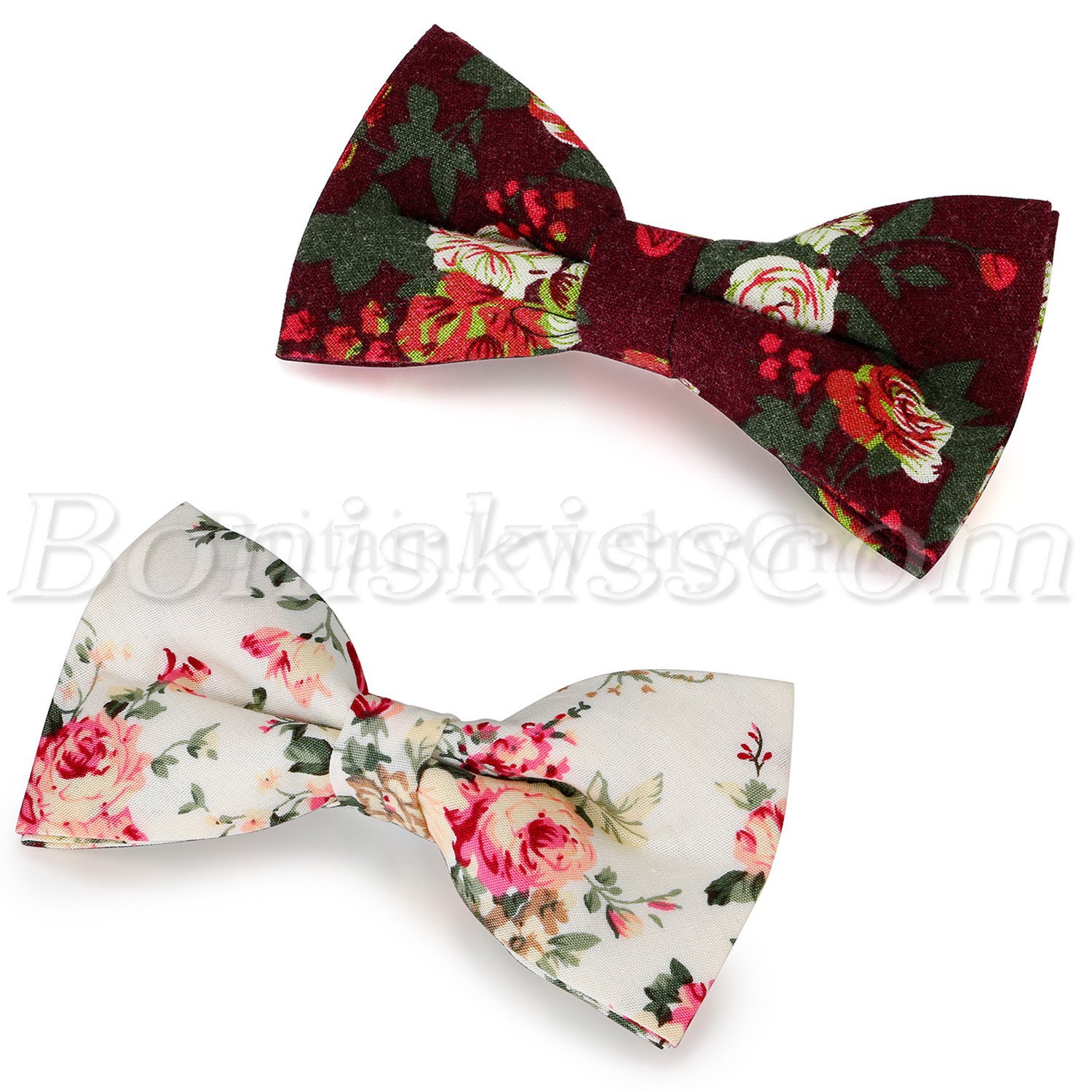 Men’s Casual Flowers Floral Printing Bowtie Pre-tied Bow Tie Bowknot Adjustable