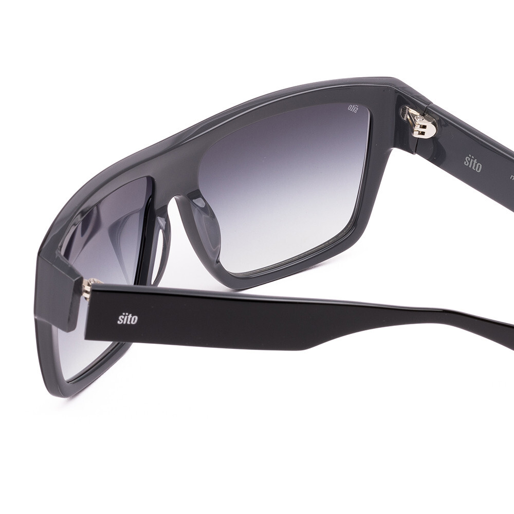 SITO SHADES ONYX Women’s Designer Sunglasses in Black Gray/Shadow Gradient 132mm