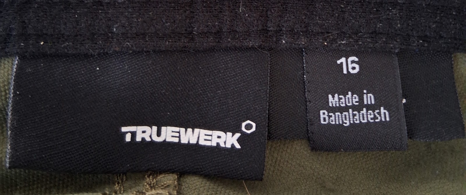 Truewerk T1 Werk Pants Durable Lightweight Cargo Olive Womans Size 16 (36×30)