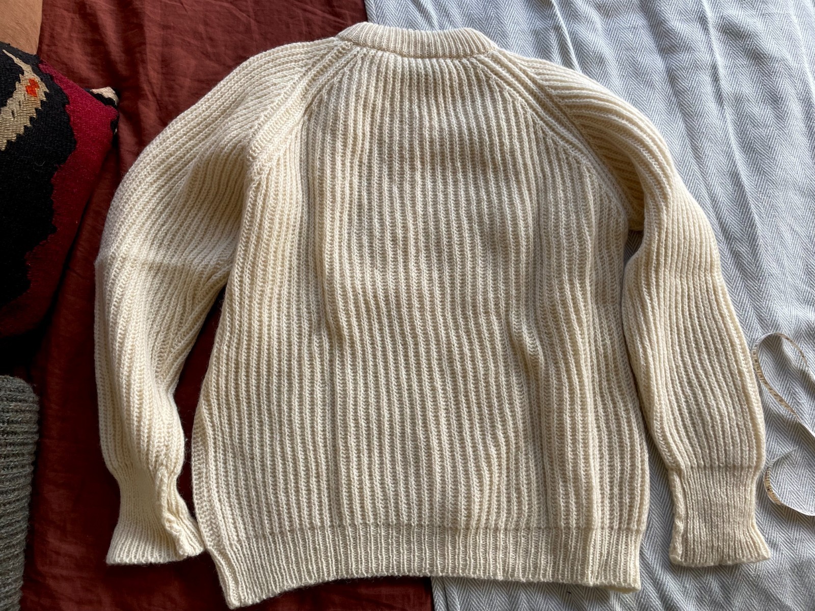 Vintage Peter Storm Fisherman Wool Knit Sweater Ecru Great Britain Mock Neck, M