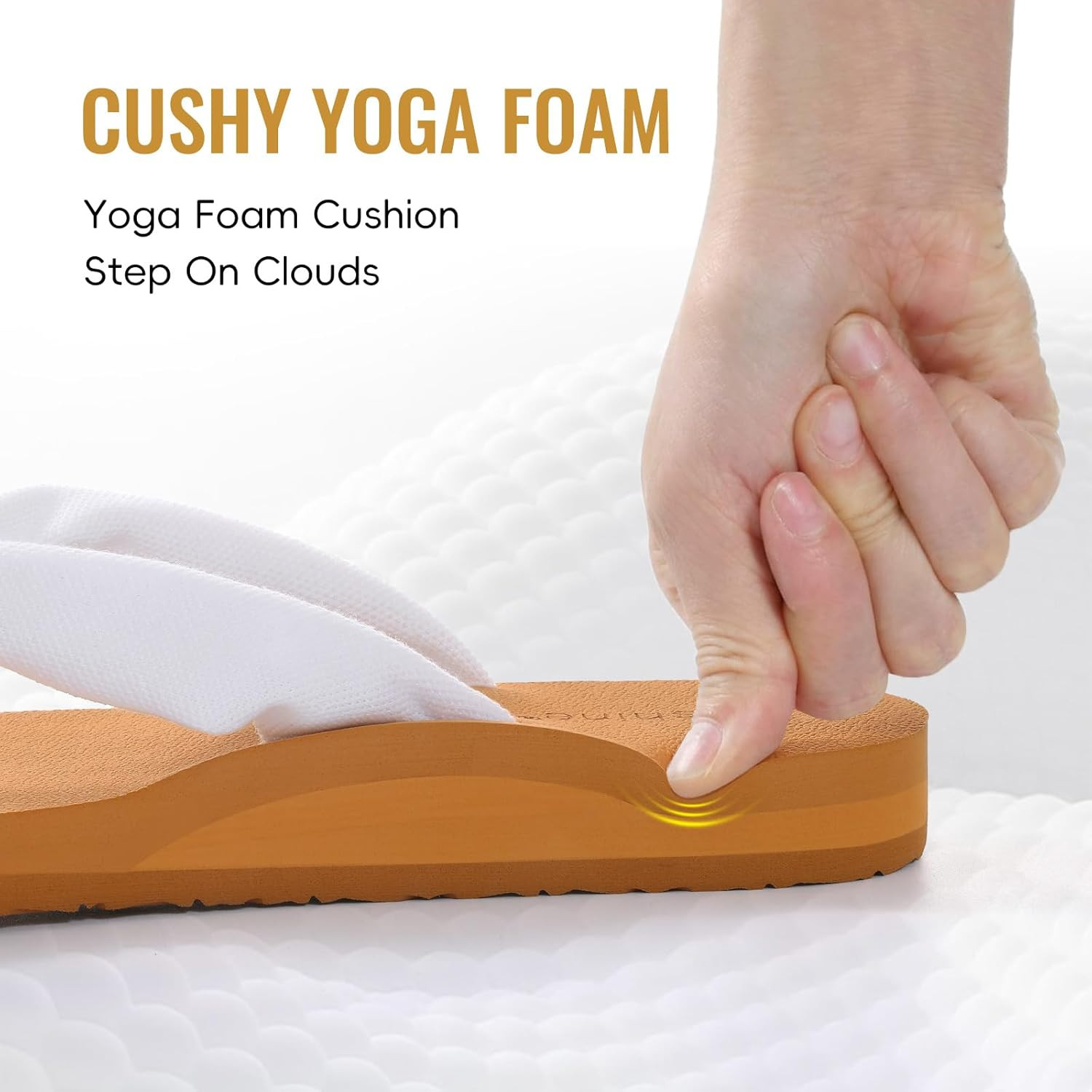 Women’S Flip Flops with Moderate Arch Support, Summer Comfortable Yoga Mat Thong