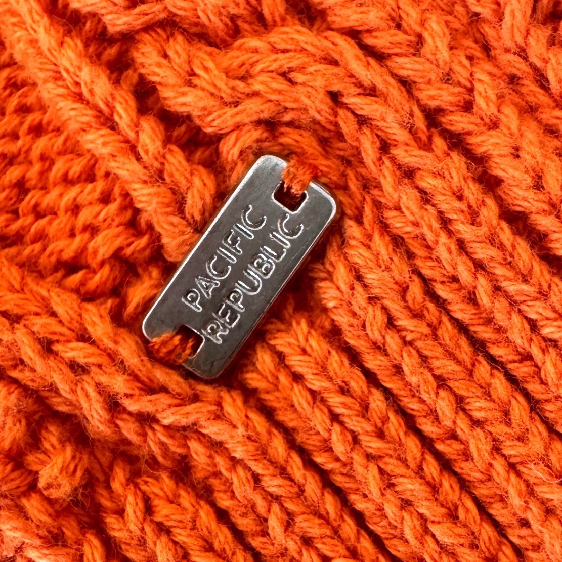 Pull&Bear Pacific Republic Orange Cable Knit Cropped Sweater Vest Preppy Small
