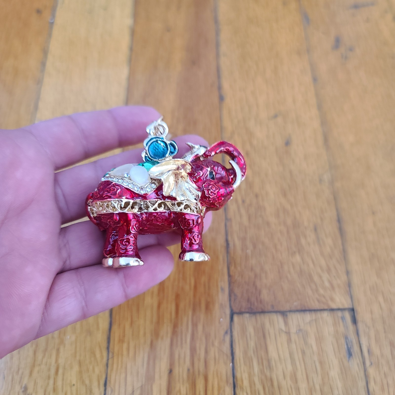 3D Cute Crystal Opal Elephant Pendant KeyChain Handbag Keyring Unisex Gift