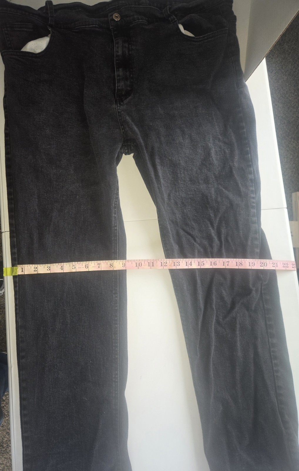 Mens size 48 faded black denim jeans.