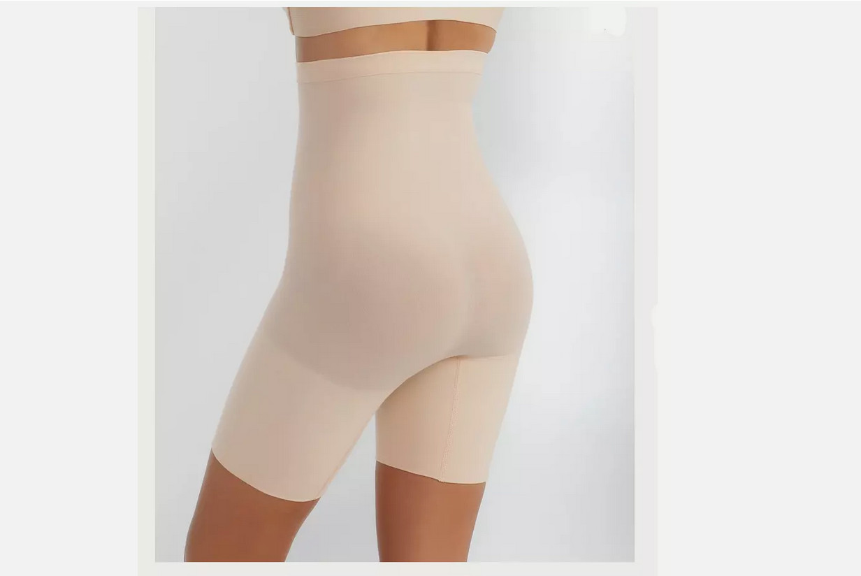 Spanx High-Waisted Shaper Shorts Tummy Control 2745 Soft Nude Size XL
