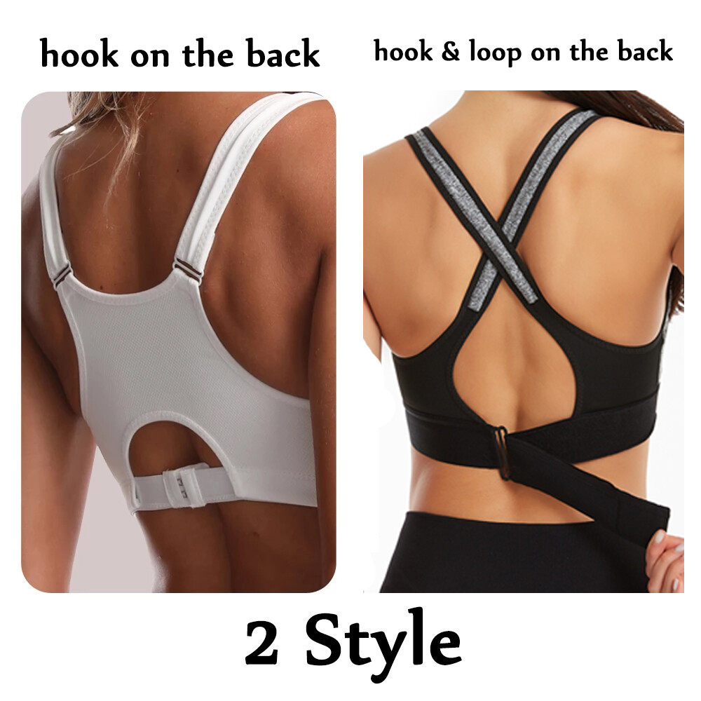 Women’s High Support Push Up Zip Front Close Padded Sports Bra Workout Plus Size