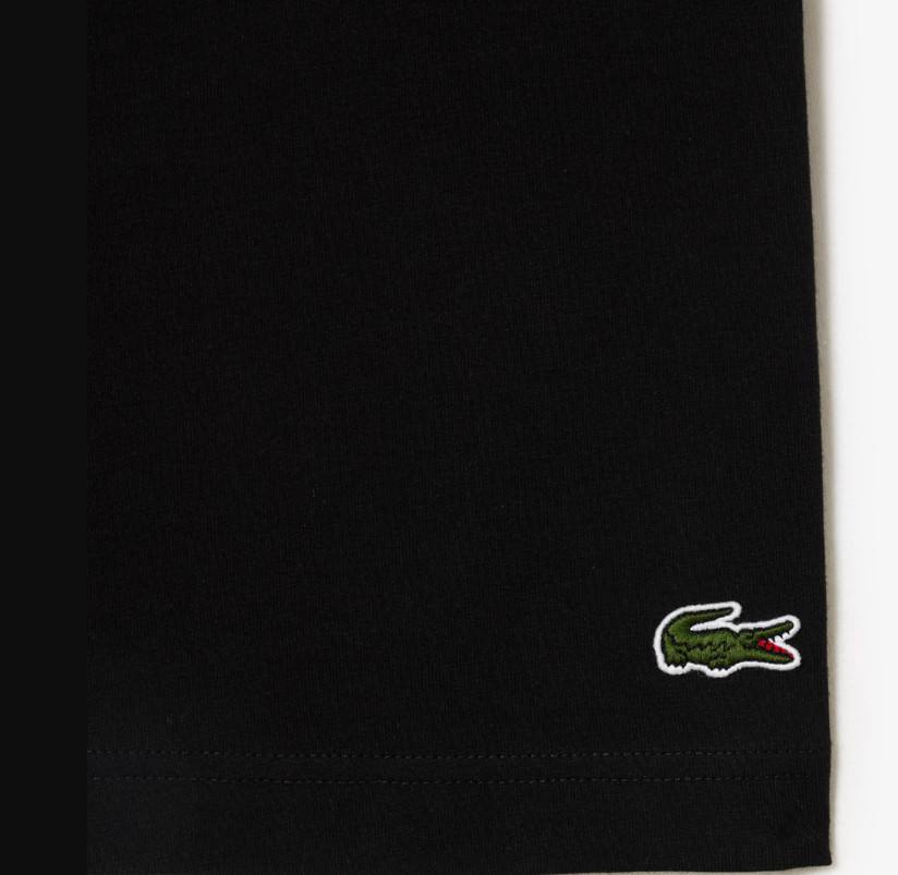 Lacoste Men’s Signature Print Cotton Jersey T-Shirt Black TH1285-51-031