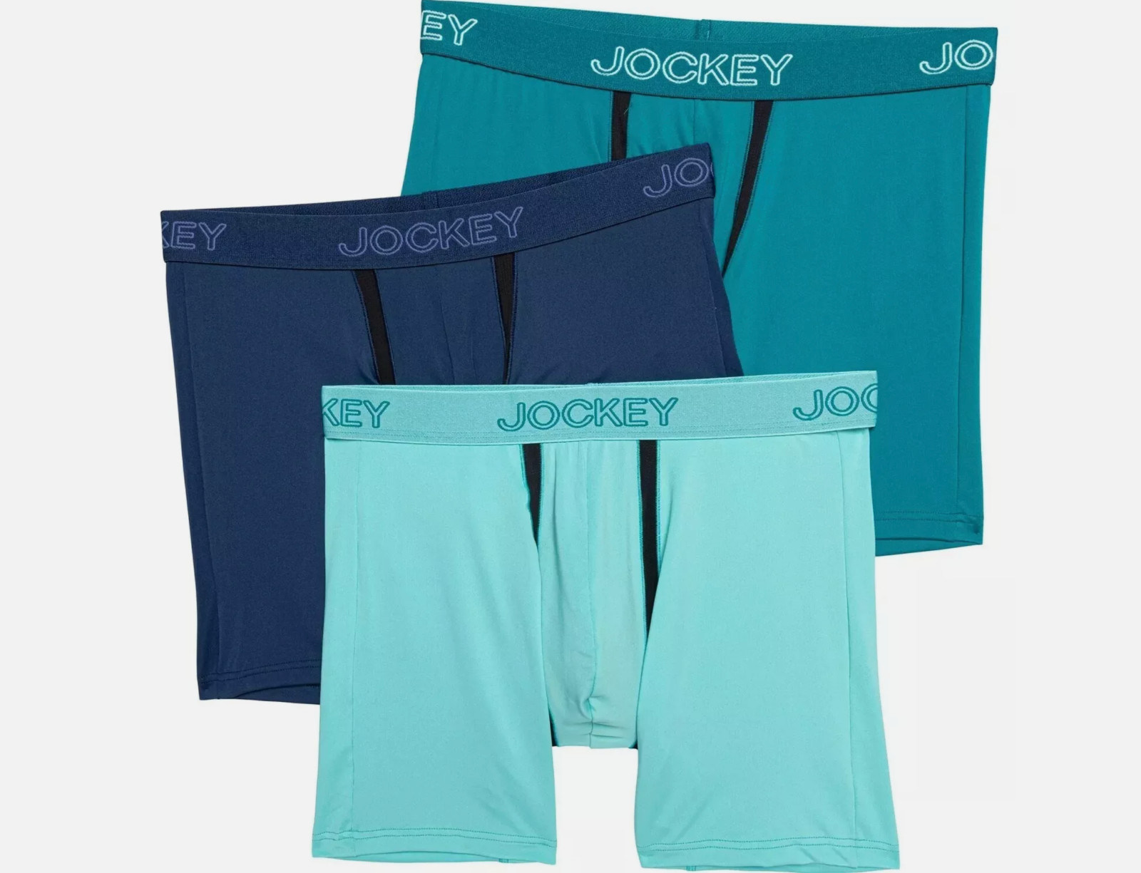 Men’s Jockey 3-Pack No Chafe Pouch Stretch Boxer Brief (Navy-Green) Underwear