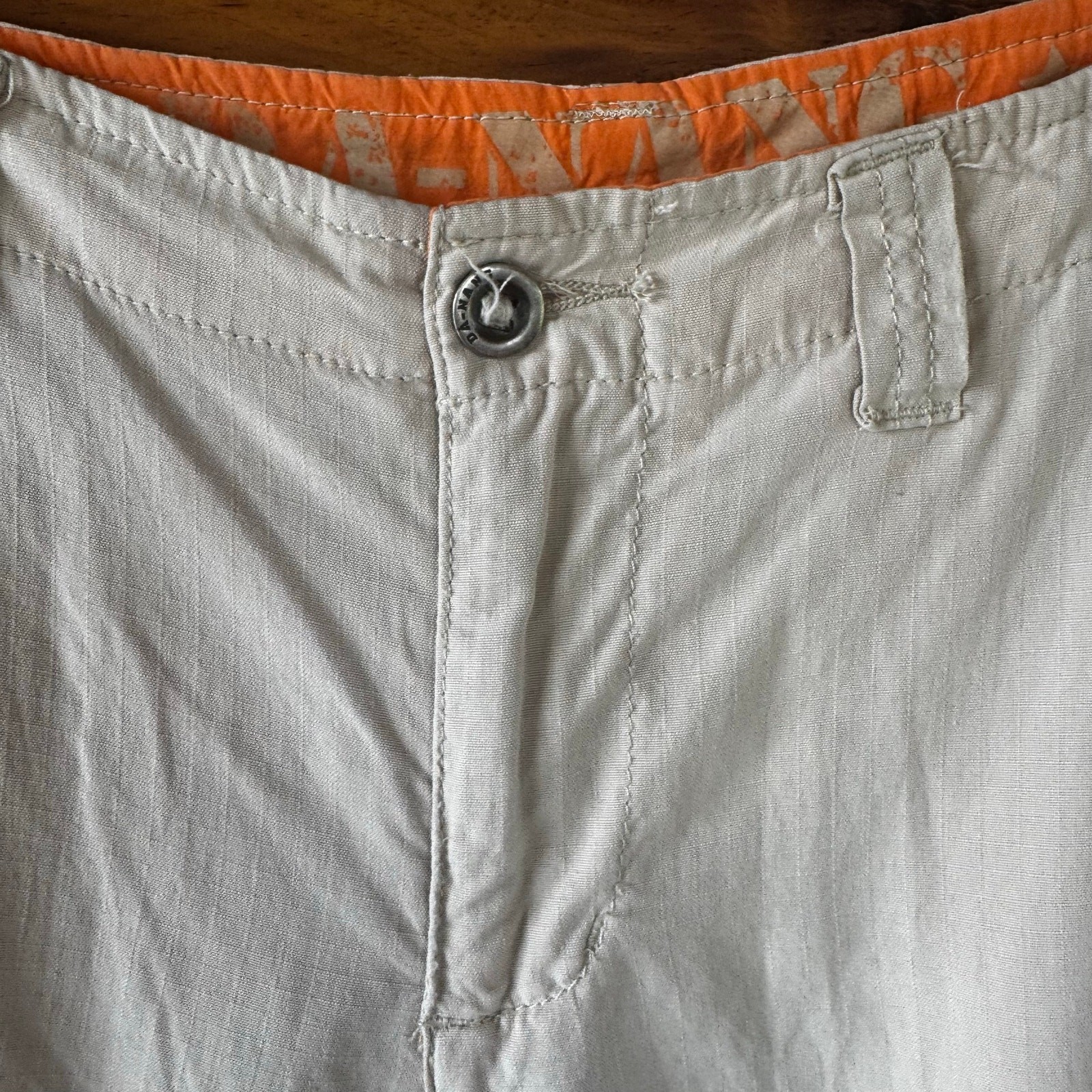 VTG Y2K DANANG Masti Oat Silk Medium Rise Embroidered Cargo Capri Pants Size M