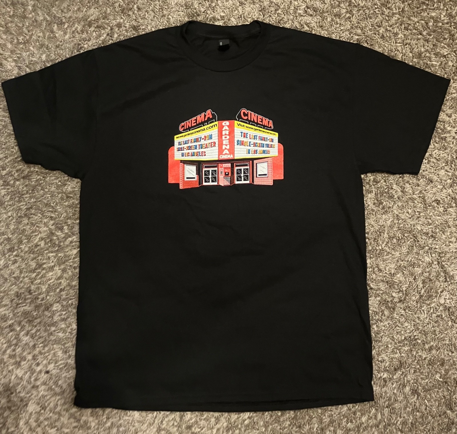 GARDENA CINEMA T SHIRT NEW SIZE LARGE (L) SUPPORT INDIE FILM & THEATERS