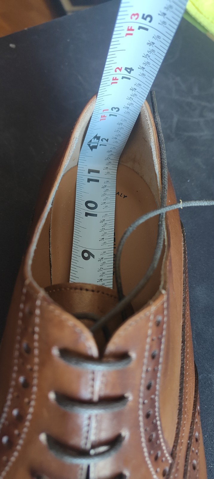 Kenneth Cole New York Made In Italy Brown Leather Brogue Oxford Dress Shoes