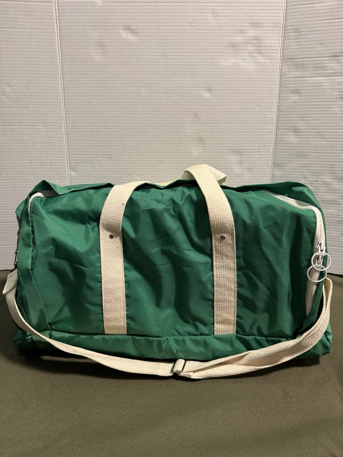 Vintage NYI Goldman Sachs Duffel Bag Green Retro Wall Street Gym Travel Rare