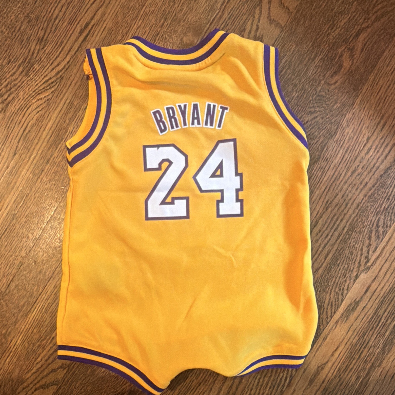 adidas NBA LA Lakers Kobe Bryant #24 Yellow/Purple Mesh One-Piece 12M Snap
