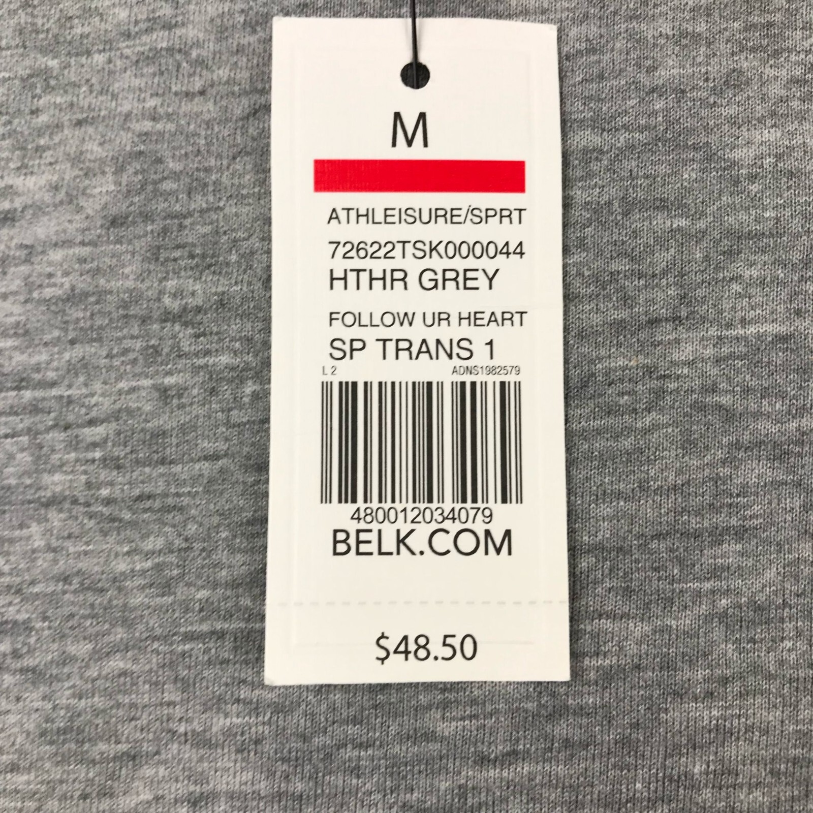 Crown & Ivy Sweatshirt Womens Medium Gray Crew Neck Side Snap Button Top NWT