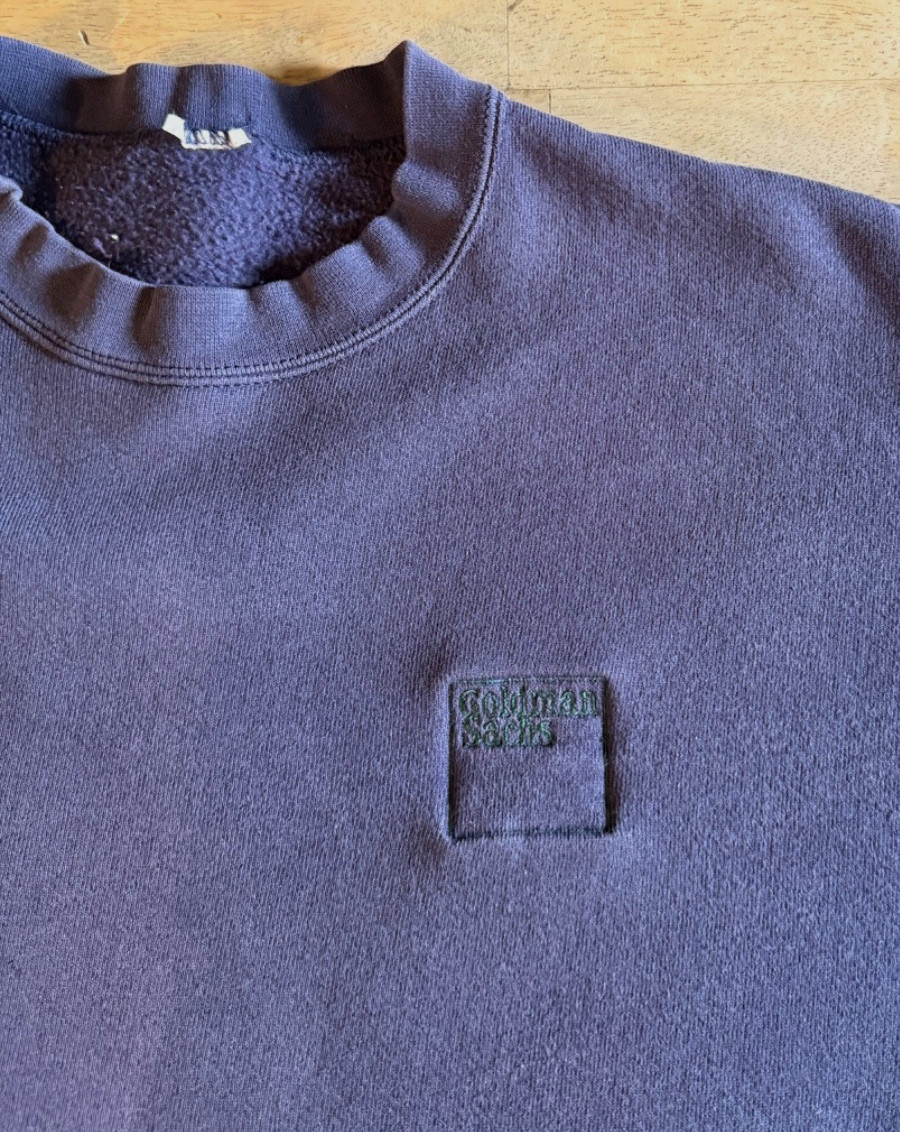 VTG 90s Goldman Sachs Navy Blue Crew Neck Sweatshirt – Size XL